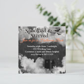 Gesprek en Stirred Halloween Party Kaart (Staand voorkant)