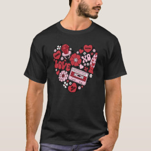 Gesprek harten liefde Valentijnsdag paren T-shirt