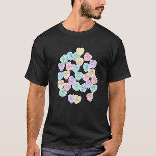 Gesprek Harten Snoep Grappige Valentijnsdag Lo T-shirt