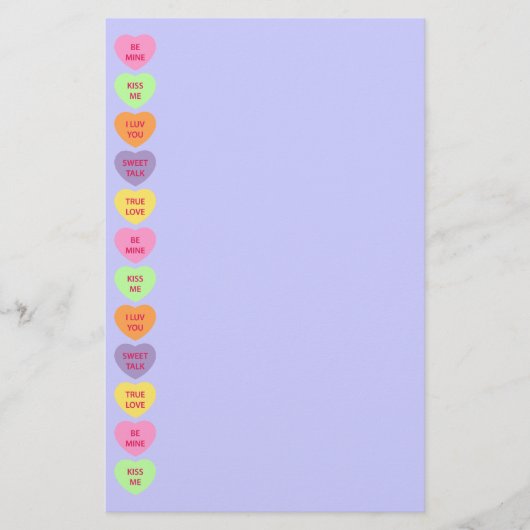 Gesprek Harten Snoep Valentijns Briefpapier (Voorkant)