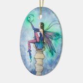 Gesprek met de Maanfee Fantasie Kunst Keramisch Ornament (Links)