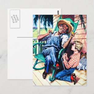 Gesprek met papa  kunst briefkaart