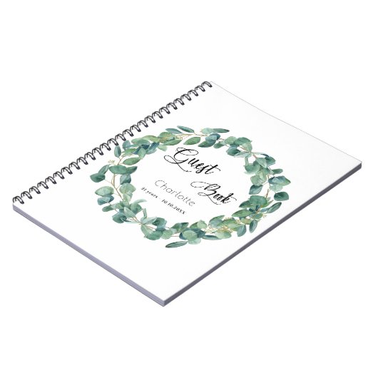 Gesprek op bezoekersboek Eucalyptus greenery scrip Notitieboek (Linkerzijde)