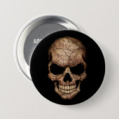 Gesprek schedel ontstaan uit duisternis ronde button 7,6 cm (Voorkant /achterkant)