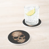 Gesprek schedel ontstaan uit duisternis zandsteen onderzetter (Zijkant)