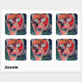 Gesprek Vierkante Sticker (Vel)