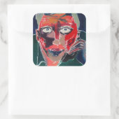 Gesprek Vierkante Sticker (Tas)