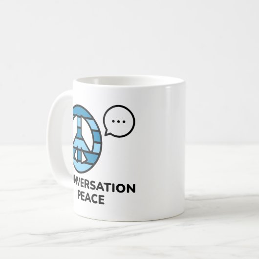 Gesprek Vrede Koffiemok (Voorkant links)