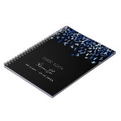 Gesprek zwarte blauwe confetti notitieboek (Linkerzijde)