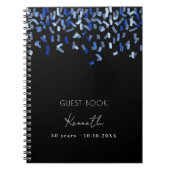 Gesprek zwarte blauwe confetti notitieboek (Voorkant)