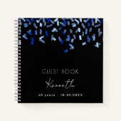 Gesprek zwarte blauwe confetti notitieboek (Voorkant)