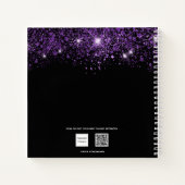 Gesprek zwarte paarse glitter-monogram notitieboek (Achterkant)