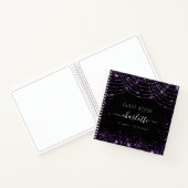 Gesprek zwarte paarse glitter-monogram notitieboek (Binnen)