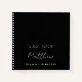 Gesprek zwarte witte naam eenvoudig notitieboek (Voorkant)