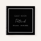 Gesprek zwarte witte naam eenvoudig notitieboek (Voorkant)