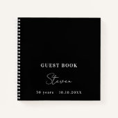 Gesprek zwarte witte naam simpele man notitieboek (Voorkant)