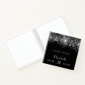 Gesprek zwarte zilverglitter monogram notitieboek (Binnen)