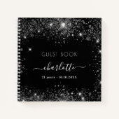 Gesprek zwarte zilverglitter notitieboek (Voorkant)