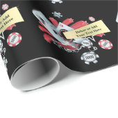 Gesprekende casino pokerchips gepersonaliseerd cadeaupapier (Rol Hoek)