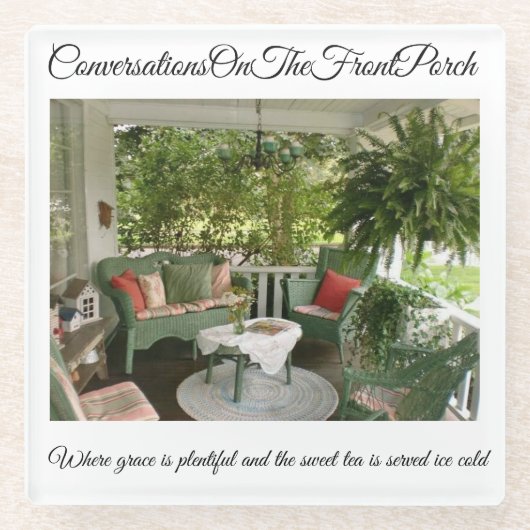 Gesprekken aan de voorzijde glazen onderzetter (Voorkant)