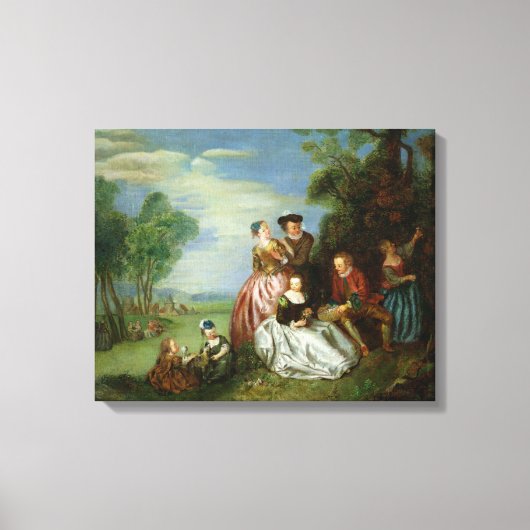Gesprekken in een Park Canvas Afdruk (Voorkant)