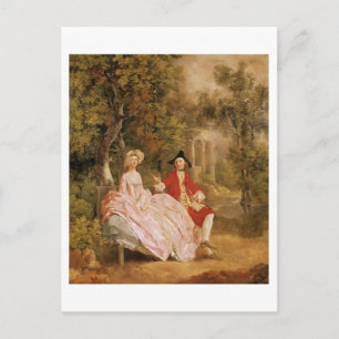 Gesprekken in een Park, portret van de kunstenaar Briefkaart