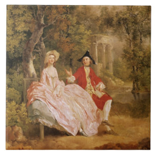 Gesprekken in een Park, portret van de kunstenaar Tegeltje