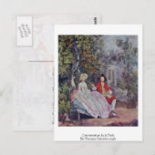 Gesprekken in een park van Thomas Gainsborough Briefkaart (Voorkant / Achterkant)