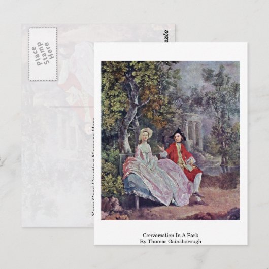 Gesprekken in een park van Thomas Gainsborough Briefkaart (Voorkant / Achterkant)