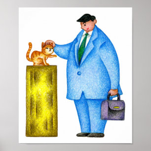 Gesprekken met katten. Ontspannen woon-werkverkeer Poster