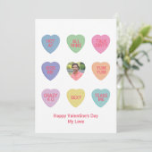 Gespreksharten Foto Valentijnsdag voor Liefhebbers Feestdagenkaart (Staand voorkant)