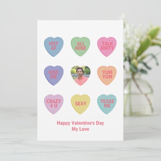 Gespreksharten Foto Valentijnsdag voor Liefhebbers Feestdagenkaart (Staand voorkant)