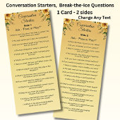 Gespreksstarters - breek de ijsvragen menu