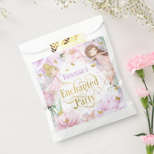 Gesprekte feest, tuinfee, verjaardag bedankzakje (Gezegeld)