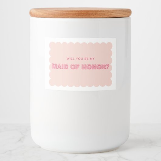 Gesprekte rand Kaartenlabel voor gebold tekstbrief Voedselcontainer Etiket (Voorkant)