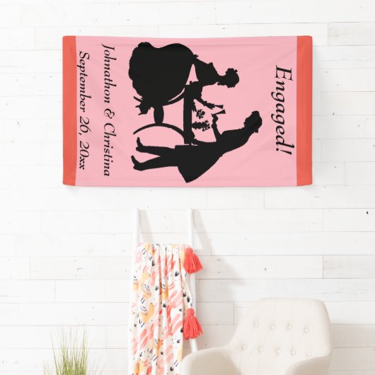 Gesprekte Romantische paardenzilhouetwijn Spandoek (Insitu)