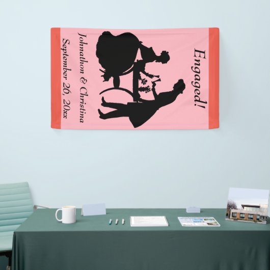 Gesprekte Romantische paardenzilhouetwijn Spandoek (Beurs)