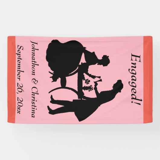 Gesprekte Romantische paardenzilhouetwijn Spandoek (Horizontaal)