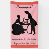 Gesprekte Romantische paardenzilhouetwijn Spandoek (Verticaal)