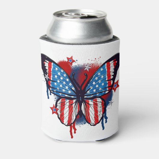 Gesproken Amerikaanse vlag vlinder Blikjeskoeler (Blikje Achterkant)