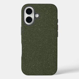 Gesprokkeld mosgroen iPhone 16 hoesje – Aanpasbaar