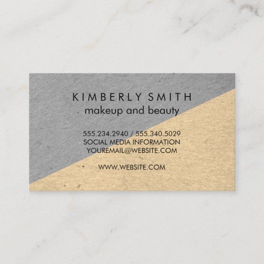 Gesprokkeld Tweekleur Kleurenblokken Visitekaartje (Voorkant)