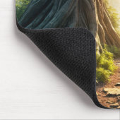 Gesprongen hartvormig gat in boomstam muismat (Hoek)