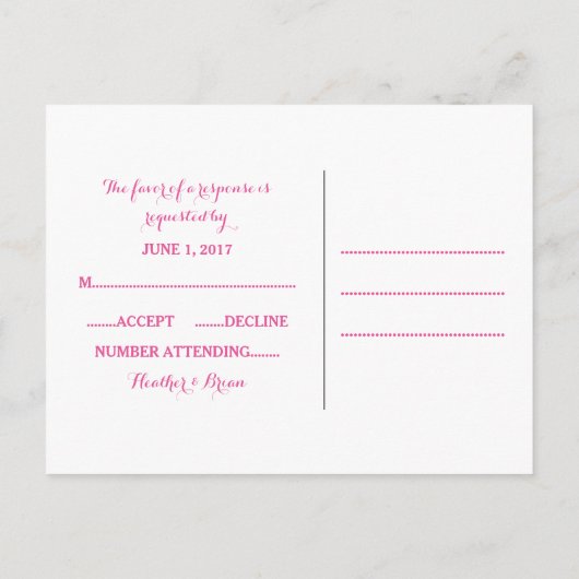 Gespteld Hibiscus Floral RSVP Briefkaart (Achterkant)