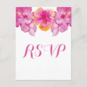 Gespteld Hibiscus Floral RSVP Briefkaart (Voorkant)