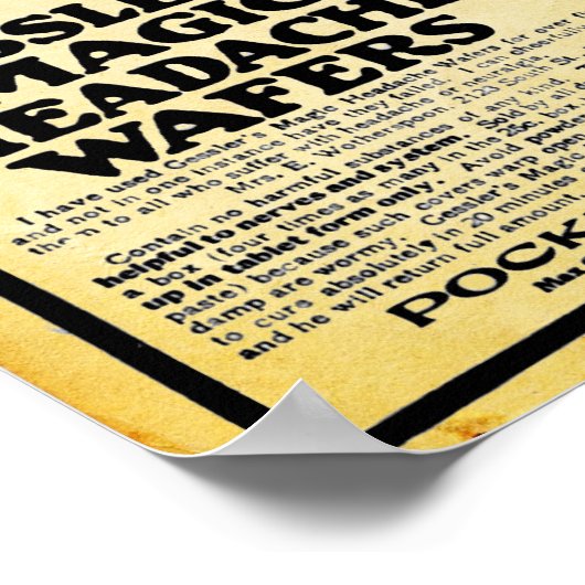  Gesslers Magische hoofdpijn Wafers Afdrukken Poster (Hoek)