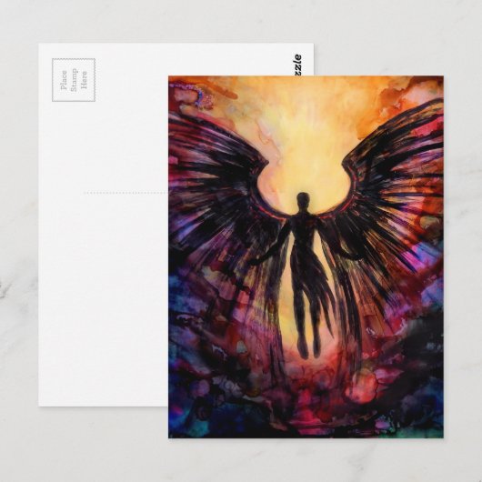 Gestallen engel - hedendaags schilderij briefkaart (Voorkant / Achterkant)