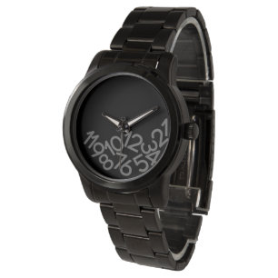 Gestallen getallen Funny Grativity Cool Black Horloge