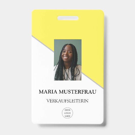 Gestalte Deinen Eigenen Ausweis Vorlage Badge (Voorzijde)