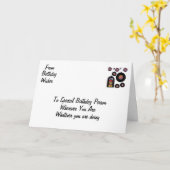 GESTAMPLEMENTEERDE BIRTHDAY FUN KAART (Gele Bloem)